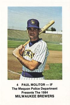 1984 Milwaukee Brewers Police - Mequon Police Department #NNO Paul Molitor Front