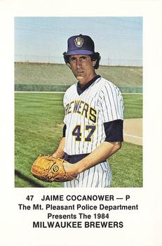 1984 Milwaukee Brewers Police - Mt. Pleasant Police Department #NNO Jaime Cocanower Front