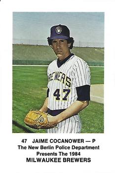 1984 Milwaukee Brewers Police - New Berlin Police Department #NNO Jaime Cocanower Front