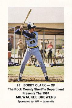 1984 Milwaukee Brewers Police - Rock County Sheriff's Department & GM - Janesville #NNO Bobby Clark Front