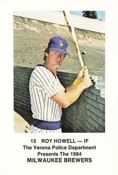 1984 Milwaukee Brewers Police - Verona Police Department #NNO Roy Howell Front