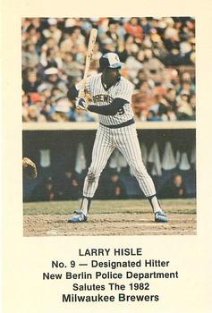 1982 Milwaukee Brewers Police - New Berlin Police Department #NNO Larry Hisle Front
