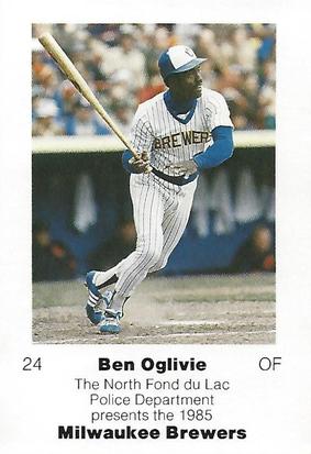 1985 Milwaukee Brewers Police - North Fond du Lac Police Department #NNO Ben Oglivie Front