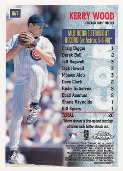 1999 Topps Chrome - Record Numbers #RN7 Kerry Wood  Back