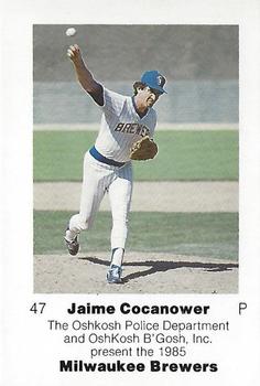 1985 Milwaukee Brewers Police - Oshkosh Police Department and Oshkosh B'Gosh, Inc. #NNO Jaime Cocanower Front