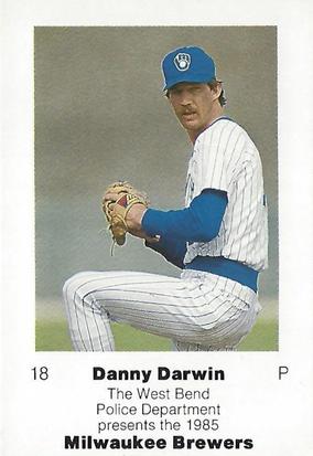 1985 Milwaukee Brewers Police - West Bend Police Department #NNO Danny Darwin Front