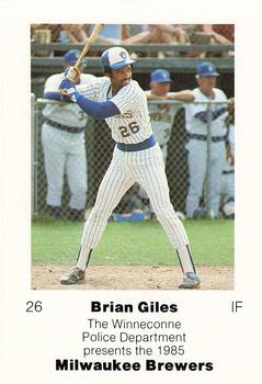 1985 Milwaukee Brewers Police - Winneconne Police Department #NNO Brian Giles Front