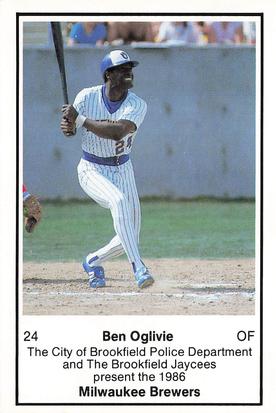 1986 Milwaukee Brewers Police - City of Brookfield Police Department and The Brookfield Jaycees #NNO Ben Oglivie Front