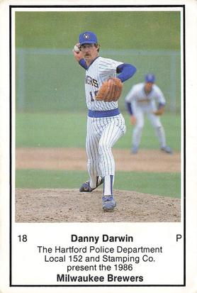 1986 Milwaukee Brewers Police - Hartford Police Department, Local 152 & Stamping Co. #NNO Danny Darwin Front