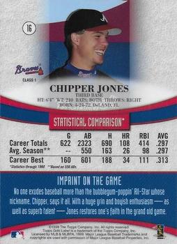 1999 Topps Gold Label - Class 1 Black #16 Chipper Jones  Back