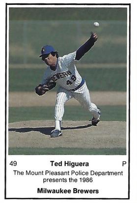 1986 Milwaukee Brewers Police - Mount Pleasant Police Department #NNO Ted Higuera Front