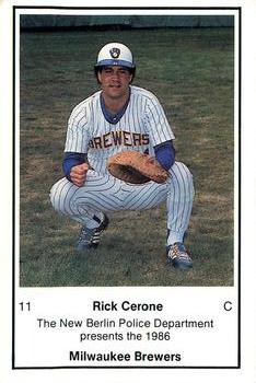 1986 Milwaukee Brewers Police - New Berlin Police Department #NNO Rick Cerone Front
