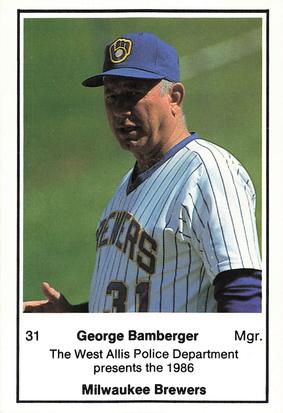 1986 Milwaukee Brewers Police - West Allis Police Department #NNO George Bamberger Front