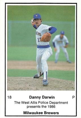 1986 Milwaukee Brewers Police - West Allis Police Department #NNO Danny Darwin Front