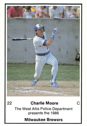 1986 Milwaukee Brewers Police - West Allis Police Department #NNO Charlie Moore Front