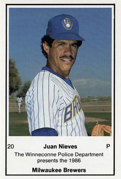 1986 Milwaukee Brewers Police - Winneconne Police Department #NNO Juan Nieves Front
