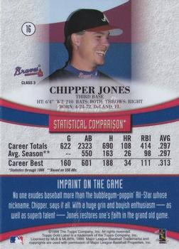1999 Topps Gold Label - Class 3 Black #16 Chipper Jones  Back