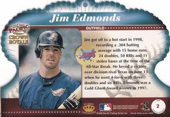 1998 Pacific Crown Royale #2 Jim Edmonds Back