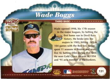 1998 Pacific Crown Royale #131 Wade Boggs Back