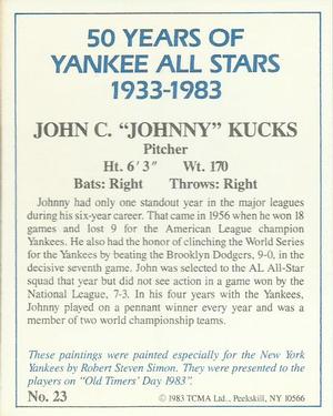 1983 TCMA 50 Years of New York Yankees All-Stars #23 Johnny Kucks Back