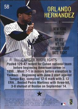 1999 Topps Stars - One Star Foil #58 Orlando Hernandez Back