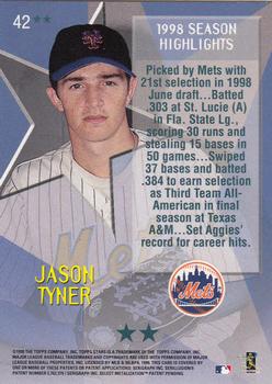 1999 Topps Stars - Two Star #42 Jason Tyner Back