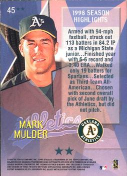 1999 Topps Stars - Two Star #45 Mark Mulder Back