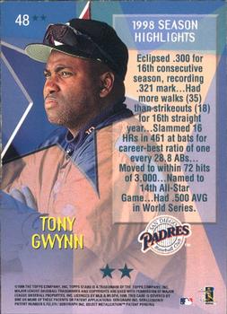1999 Topps Stars - Two Star #48 Tony Gwynn Back
