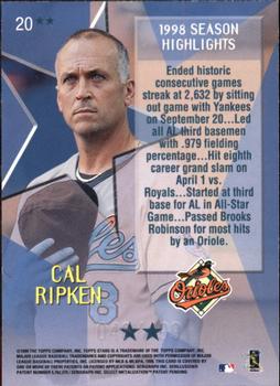 1999 Topps Stars - Two Star Foil #20 Cal Ripken Jr. Back