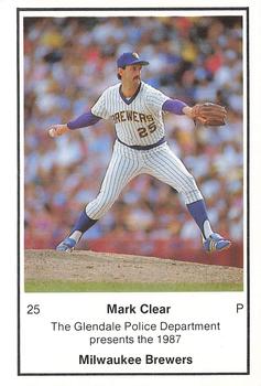 1987 Milwaukee Brewers Police - Glendale Police Department #NNO Mark Clear Front