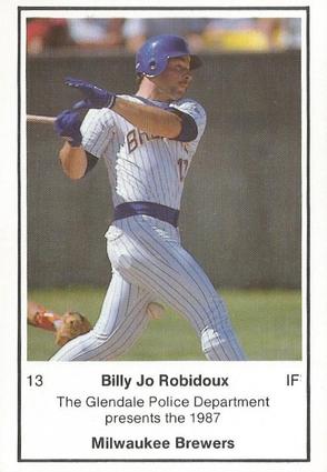 1987 Milwaukee Brewers Police - Glendale Police Department #NNO Billy Jo Robidoux Front