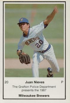 1987 Milwaukee Brewers Police - Grafton Police Department #NNO Juan Nieves Front