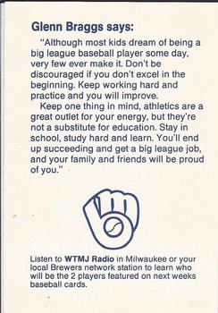 1987 Milwaukee Brewers Police - Menomonee Falls Police Department and F & M Bank #NNO Glenn Braggs Back