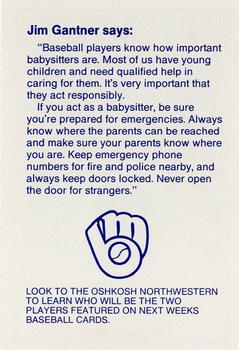 1987 Milwaukee Brewers Police - Oshkosh Police Department and Oshkosh B'Gosh Inc. #NNO Jim Gantner Back