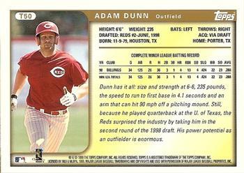 1999 Topps Traded and Rookies - Autographs #T50 Adam Dunn  Back