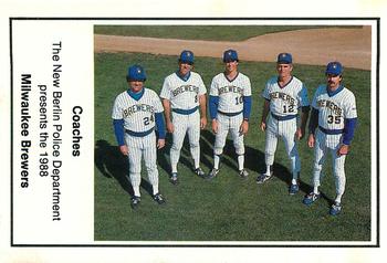1988 Milwaukee Brewers Police - New Berlin PD #NNO Milwaukee Brewers Coaches Front