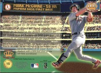 1998 Pacific - Home Run Hitters #15 Mark McGwire Back