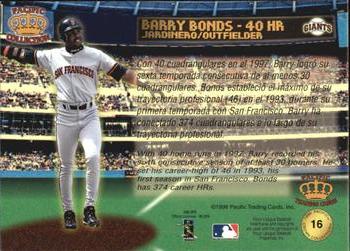 1998 Pacific - Home Run Hitters #16 Barry Bonds Back