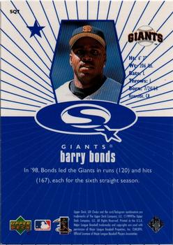 1999 UD Choice - StarQuest Blue #SQ7 Barry Bonds  Back