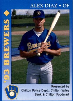 1993 Milwaukee Brewers Police - Chilton PD, Chilton Valley Bank, Chilton Foodmart #NNO Alex Diaz Front