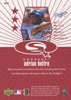 1999 UD Choice - StarQuest Red #SQ27 Adrian Beltre  Back