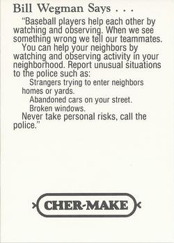 1993 Milwaukee Brewers Police - Oshkosh Police Department, Copps Food Center Of Oshkosh #NNO Bill Wegman Back