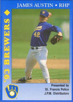 1993 Milwaukee Brewers Police - St. Francis PD, J.P.M. Distributors #NNO James Austin Front