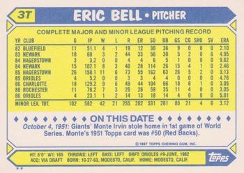 1987 Topps Traded #3T Eric Bell Back