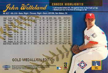 1999 Ultra - Gold Medallion #3G John Wetteland Back