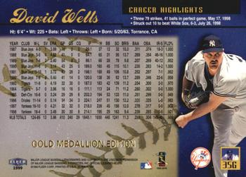 1999 Ultra - Gold Medallion #35G David Wells Back