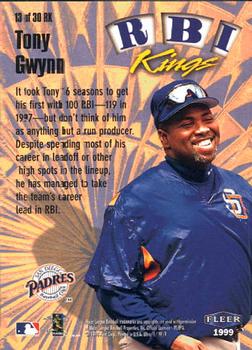 1999 Ultra - RBI Kings #13 RK Tony Gwynn  Back