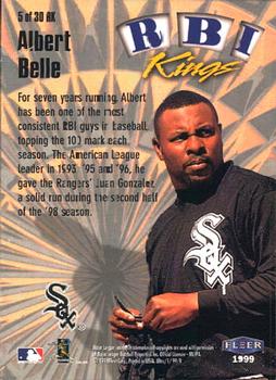 1999 Ultra - RBI Kings #5 RK Albert Belle  Back