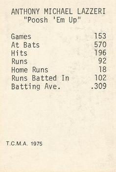 1975 TCMA 1927 New York Yankees #NNO Tony Lazzeri Back
