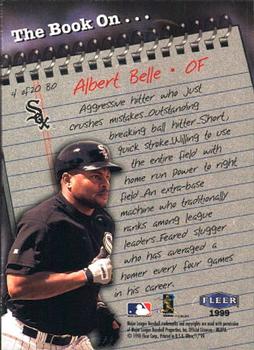 1999 Ultra - The Book On #4 BO Albert Belle  Back